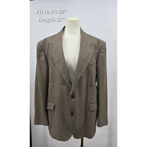 Pendleton Wool Blend Blazer – Size 44 Men’s – Brown Tweed Western Style
